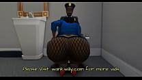 Big Black Ass Officer Fucked While Husband Waits