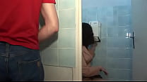 Naughty student double ass fucked in college toilets